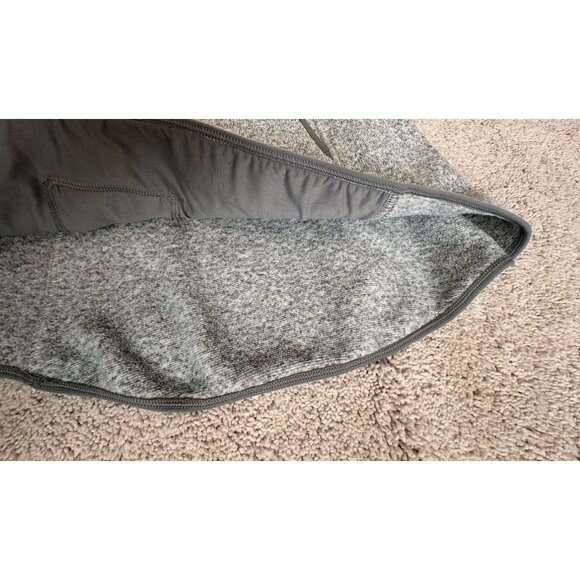 Lululemon Fleece & Thank You Hooded 1/4 Zip Heathered White / Battleship Size 10 - Picture 16 of 16